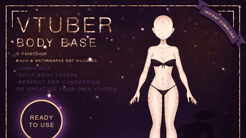 Female Vtuber Model Body Base - Vtuber Resources